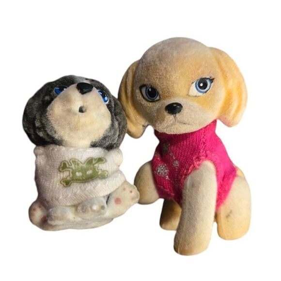 Barbie Flocked Dogs Set Of 2 Outfits Included Mattel - Picture 4 of 4